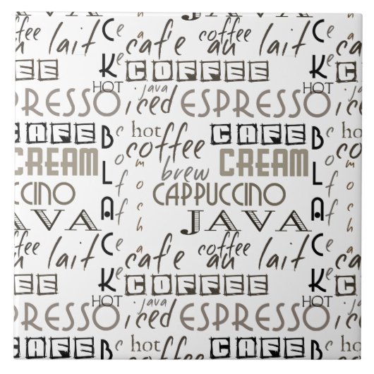 Kaffee-Typografie Fliese (Vorderseite)