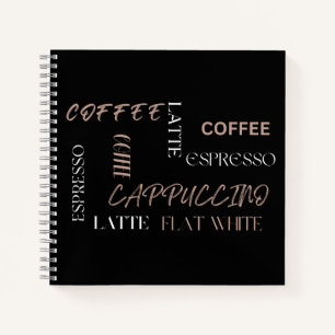 Kaffee-Typografie Moderne Barista-Style Kaffee-Ges Notizblock
