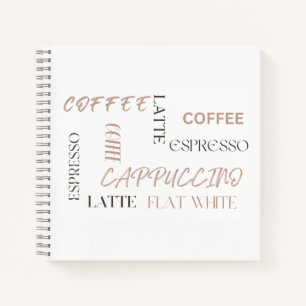 Kaffee-Typografie Moderner Café-Stil Kaffeeliebhab Notizblock