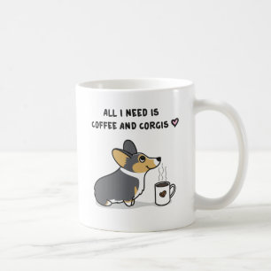 Kaffee u. Corgis [schwarzköpfige tri2] Kaffeetasse
