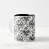 Kaffee u. gekreuzte Knochen Zweifarbige Tasse (Vorderseite Links)