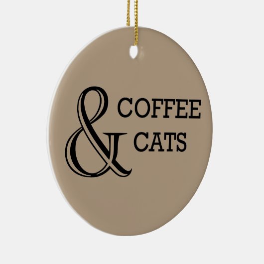 Kaffee u. Katzen-Verzierung Keramikornament (Rechts)