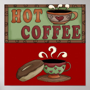 Kaffee- u. Krapfenplakat Poster