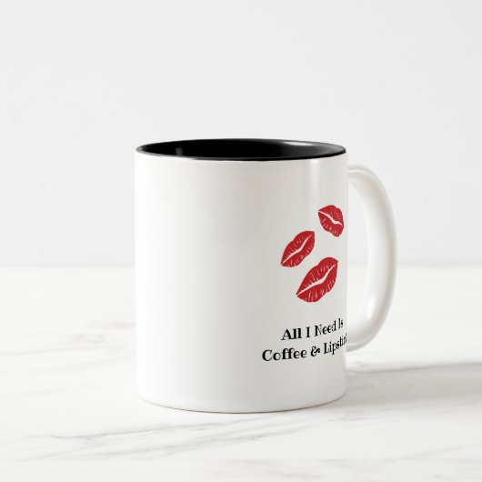 Kaffee-u. Lippenstift-Tasse Zweifarbige Tasse (VorderseiteRechts)