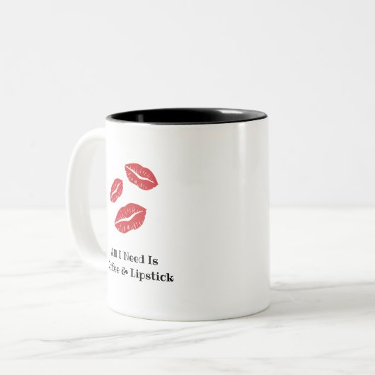 Kaffee-u. Lippenstift-Tasse Zweifarbige Tasse (Vorderseite Links)