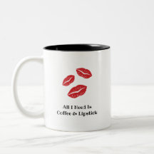 Kaffee-u. Lippenstift-Tasse