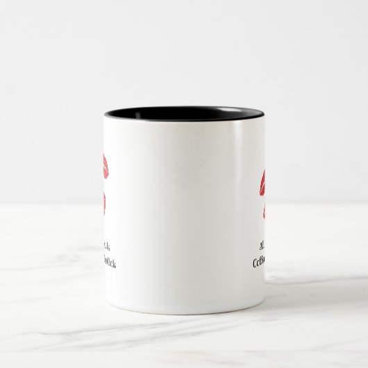 Kaffee-u. Lippenstift-Tasse Zweifarbige Tasse (Mittel)