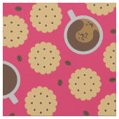 Kaffee u. Plätzchen Stoff (Nahaufnahme)
