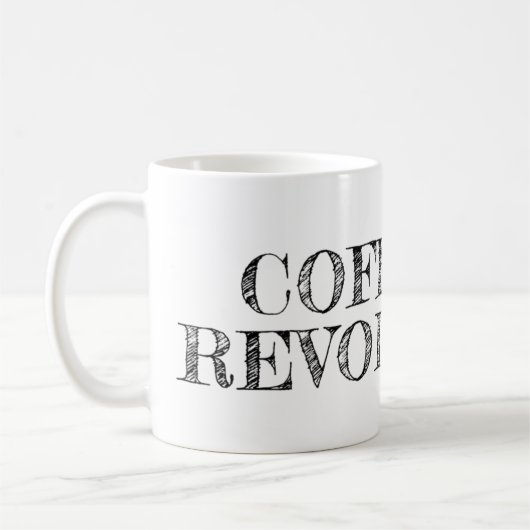 Kaffee u. Revolutions-Logo-Tasse Kaffeetasse (Links)