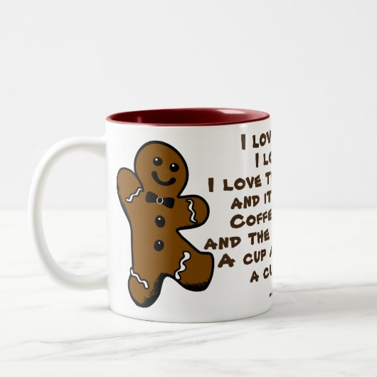 Kaffee u. Tee, Java u. ich Lebkuchen-Mann-Tasse Zweifarbige Tasse (Links)