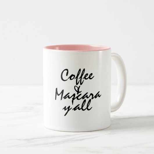 Kaffee u. Wimperntusche Sie Zweifarbige Tasse (VorderseiteRechts)