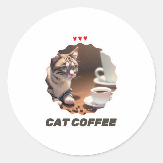 Kaffee über 5 runder aufkleber (Vorderseite)