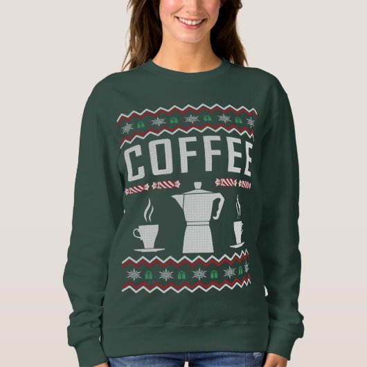 Kaffee Uggi Weihnachtskraut Sweatshirt (Vorderseite)