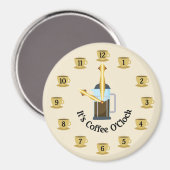 Kaffee-Uhr Magnet (Vorderseite/Rückseite)