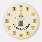 Kaffee-Uhr Magnet (Vorne)