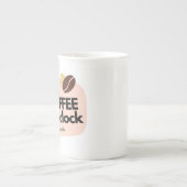 Kaffee Uhr Porzellantasse (Vorderseite)