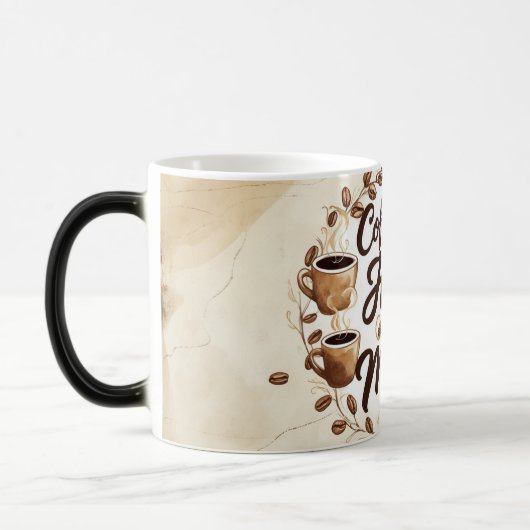 Kaffee umarmt eine Tasse (Links)