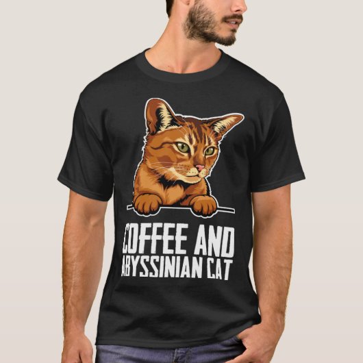 Kaffee und Abessinierkatze T-Shirt (Vorderseite)