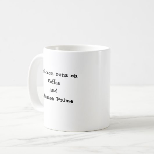 Kaffee und Amazon Prime Tasse (Vorderseite Links)