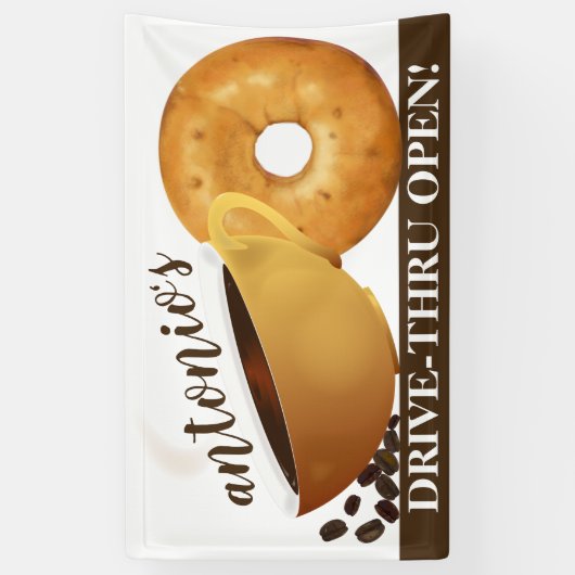 Kaffee und Bagel Banner (Vertikal)