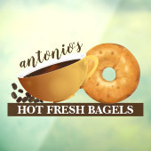 Kaffee und Bagel Fensteraufkleber (Blatt 3)