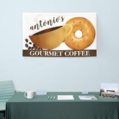 Kaffee- und Bagel-Kaffee-Shop Banner (Messeveranstaltung)