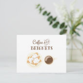 Kaffee und Beignets Postkarte (Stehend Vorderseite)