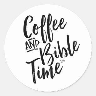 Kaffee-und Bibel-Zeit-Beschriftungs-Aufkleber Runder Aufkleber