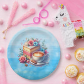 Kaffee und Birthday Cake Personalisiert Pappteller (Party)