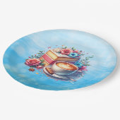 Kaffee und Birthday Cake Personalisiert Pappteller (Schrägansicht)