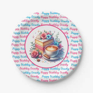 Kaffee und Birthday Cake Personalisiert Pappteller