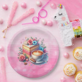 Kaffee und Birthday Cake Personalisiert Pappteller (Party)