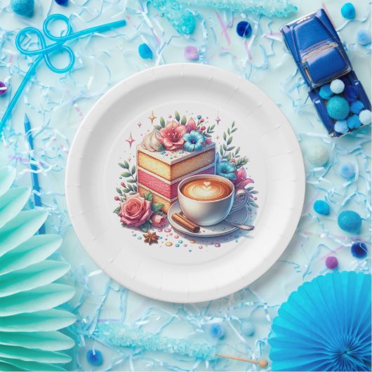 Kaffee und Birthday Cake Personalisiert Pappteller (Party)