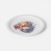 Kaffee und Birthday Cake Personalisiert Pappteller (Schrägansicht)