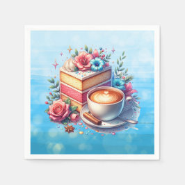 Kaffee und Birthday Cake Personalisiert Serviette