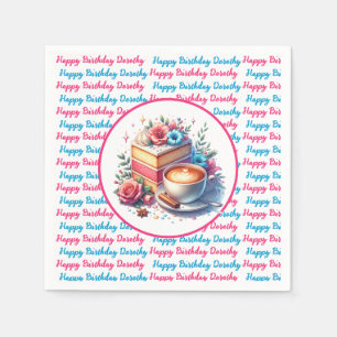 Kaffee und Birthday Cake Personalisiert Serviette