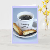 Kaffee- und Biscotti-Cup, denken Sie an Sie Karte (Gelbe Blume)