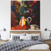 Kaffee und Blume Abstrakte Ölmalerei Leinwanddruck (Insitu (Schlafzimmer))