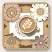 Kaffee und Blume Getränkeuntersetzer (Vorderseite)