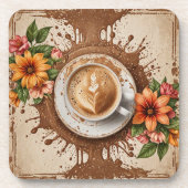 Kaffee und Blume Getränkeuntersetzer (Vorderseite)