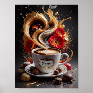 Kaffee und Blume Poster