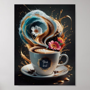 Kaffee und Blume Poster