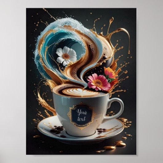 Kaffee und Blume Poster (Vorne)