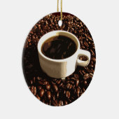 Kaffee und Bohnen Keramik Ornament (Rechts)