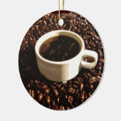 Kaffee und Bohnen Keramik Ornament (Links)