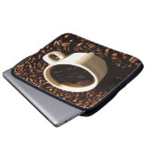 Kaffee und Bohnen Laptopschutzhülle (Vorne Knopf)