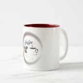 Kaffee und Bohnen Zweifarbige Tasse (VorderseiteRechts)