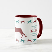 Kaffee und Boxer Hunde Zwei-Töne Tasse Maroon & Bl (VorderseiteRechts)