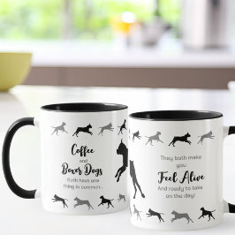 Kaffee und Boxer Hunde Zwei-Töne Tasse Schwarz & G