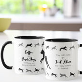 Kaffee und Boxer Hunde Zwei-Töne Tasse Schwarz & G